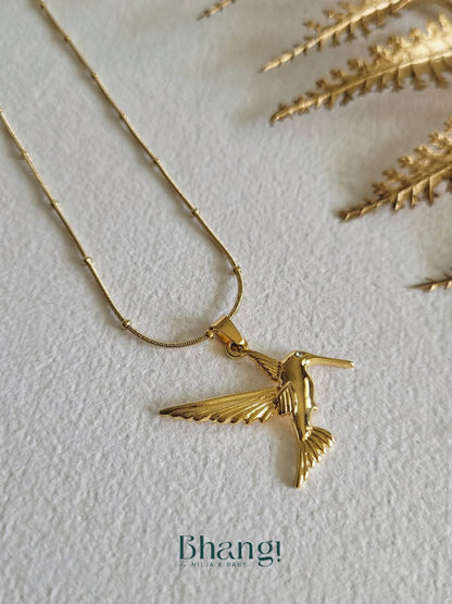 Golden Hummingbird Necklace