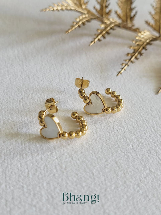Heart Bead Hoops
