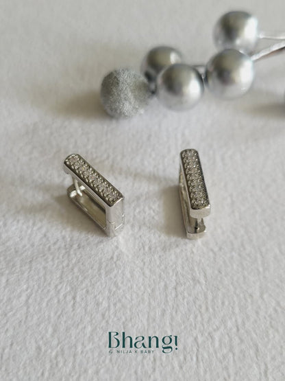 Silver Luxe Bar Earrings
