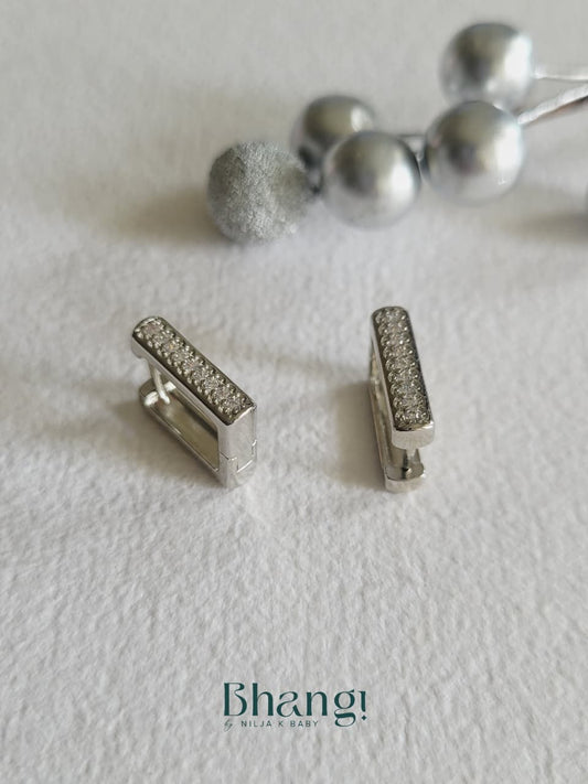 Silver Luxe Bar Earrings