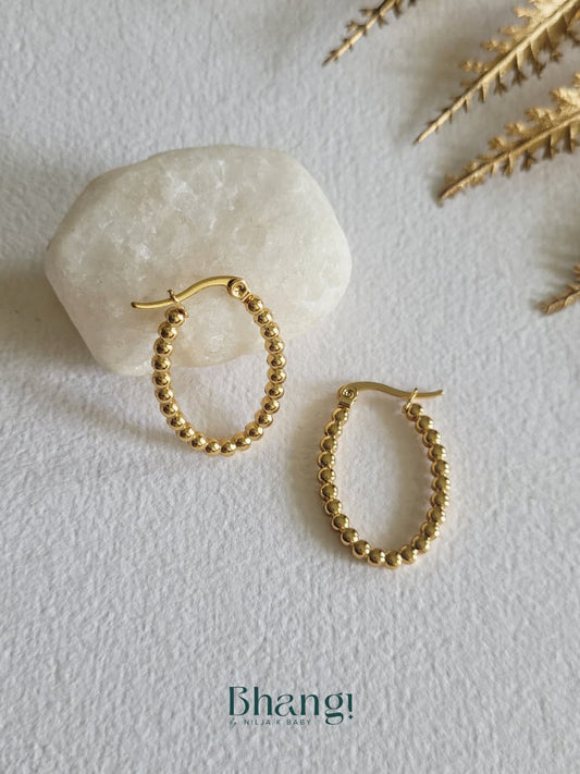 Beaded Teardrop Hoops