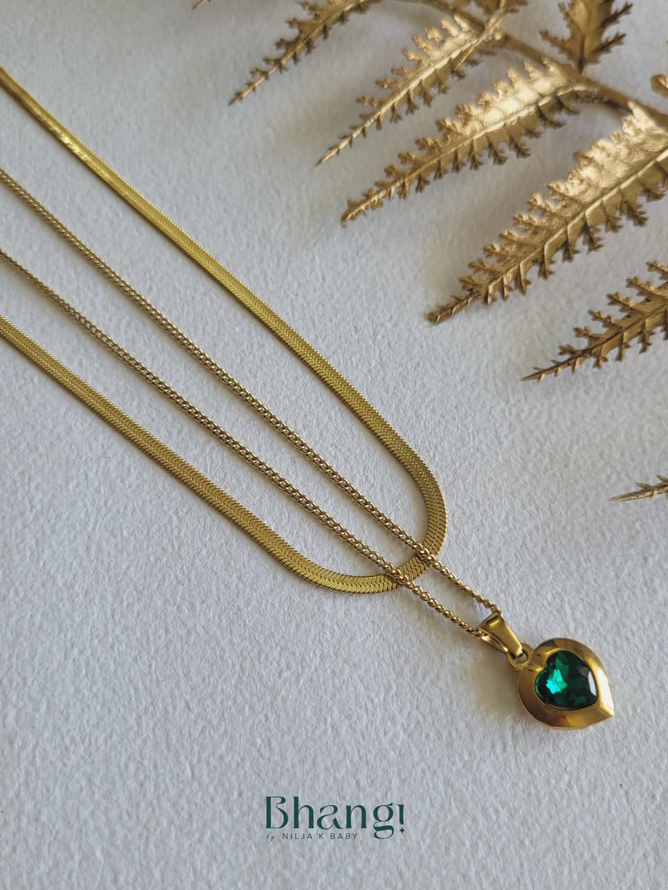 Emerald Heart Layered Necklace