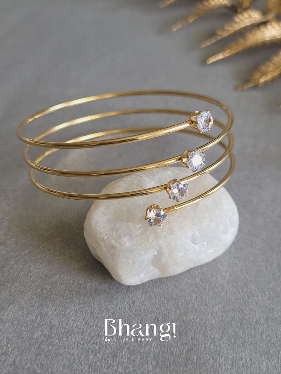 Celeste Crystal Spiral Bangle