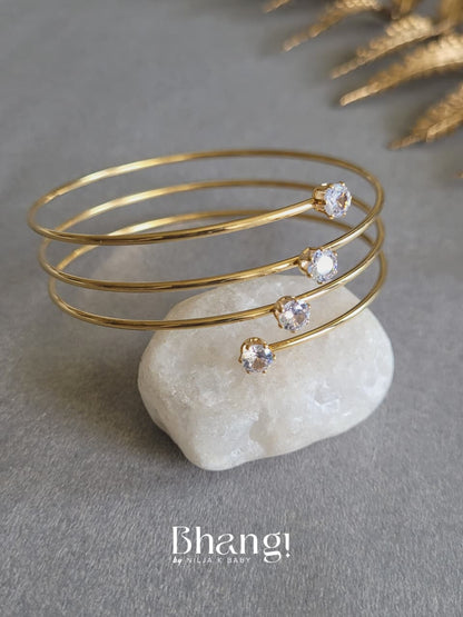 Celeste Crystal Spiral Bangle