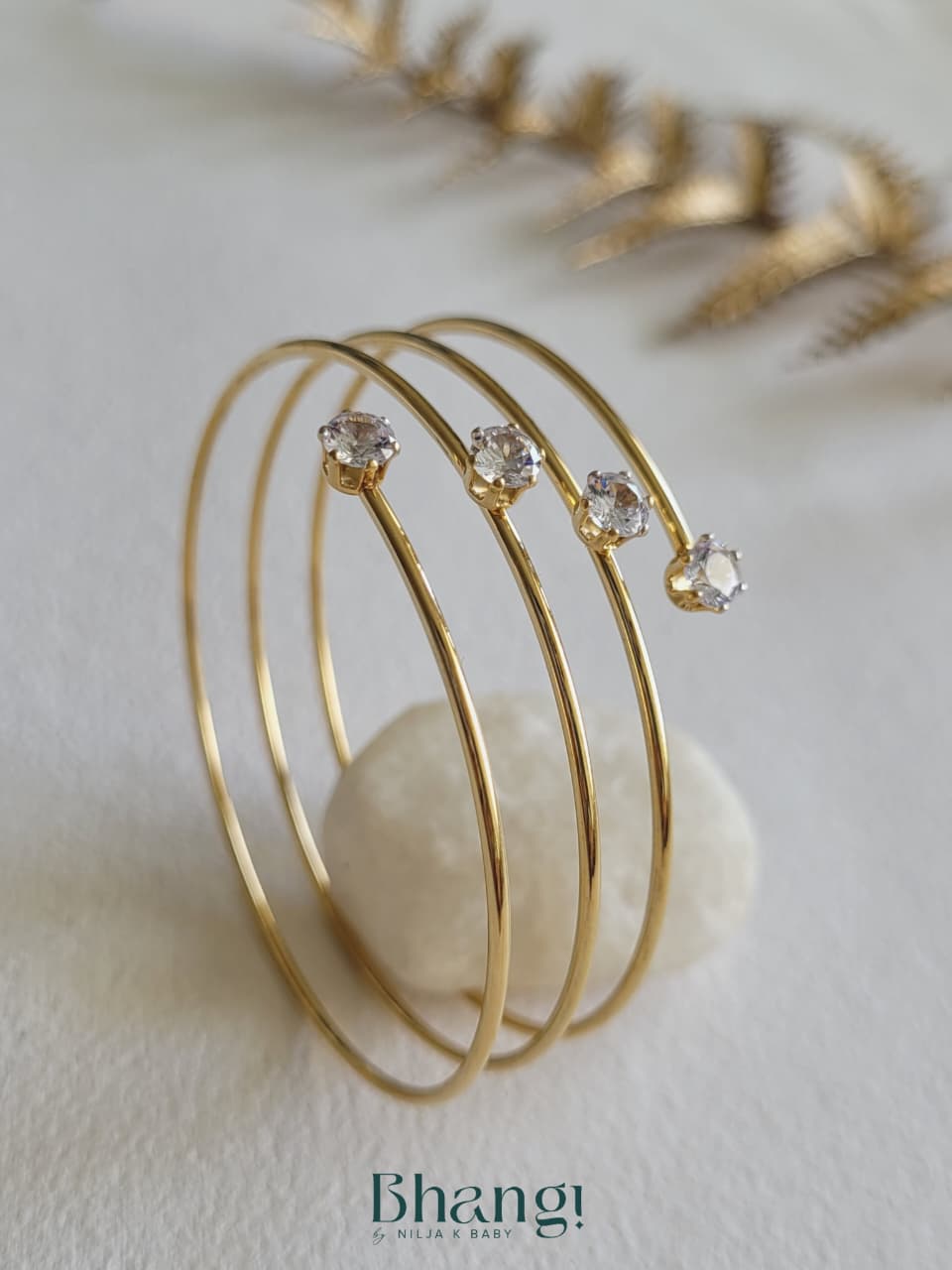 Celeste Crystal Spiral Bangle