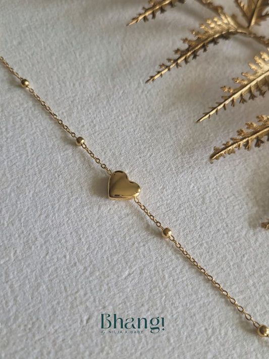 Golden Heart Charm Bracelet