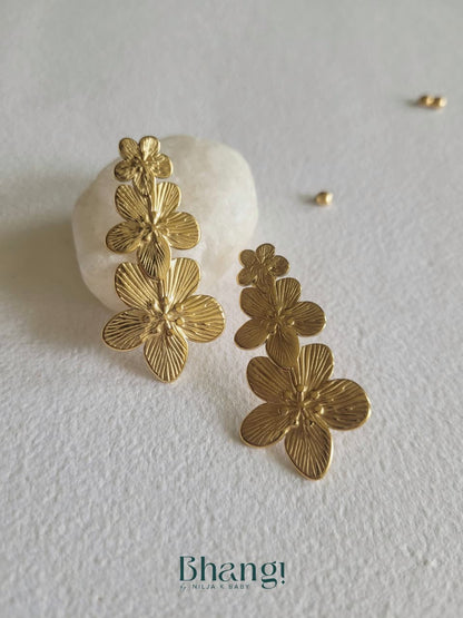 Golden Bloom Cascade Earrings