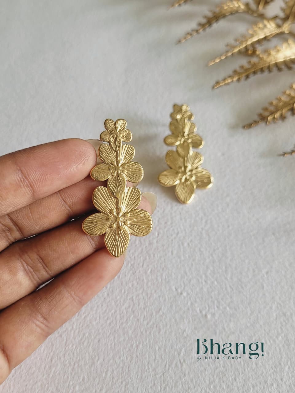 Golden Bloom Cascade Earrings