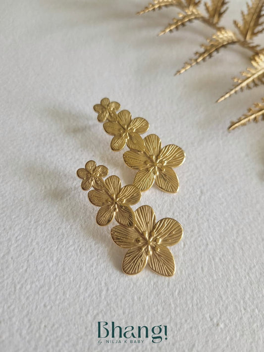 Golden Bloom Cascade Earrings