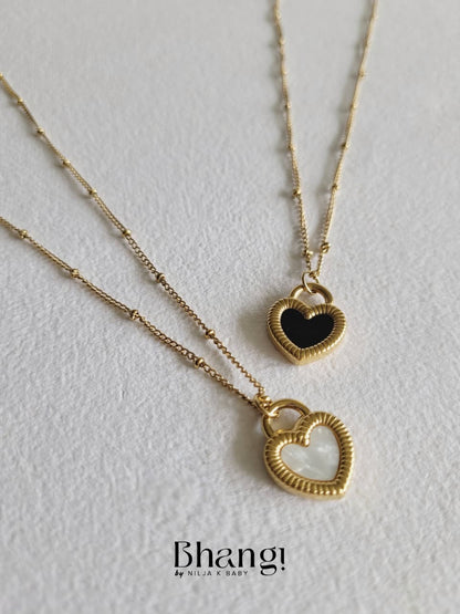 Reversible Heart Charm Necklace