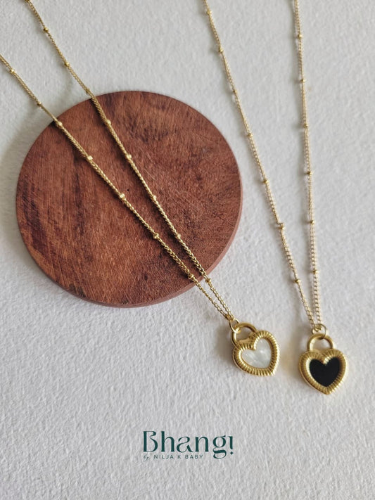 Reversible Heart Charm Necklace