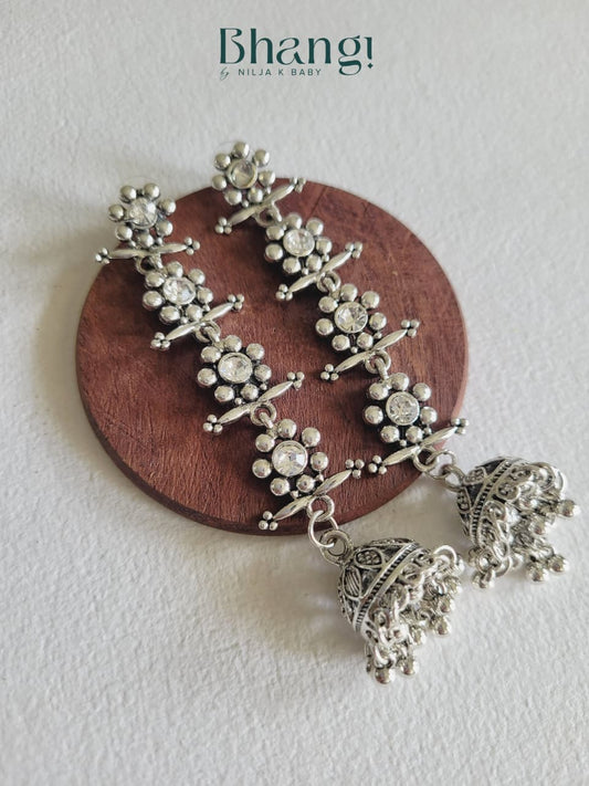 Silver Jhumka Drops