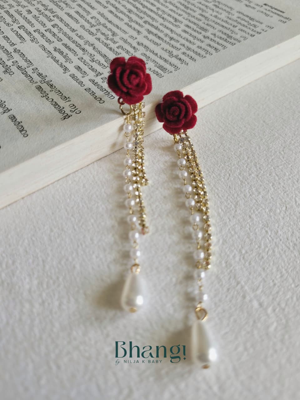 Rosette Pearl Tassel Drops