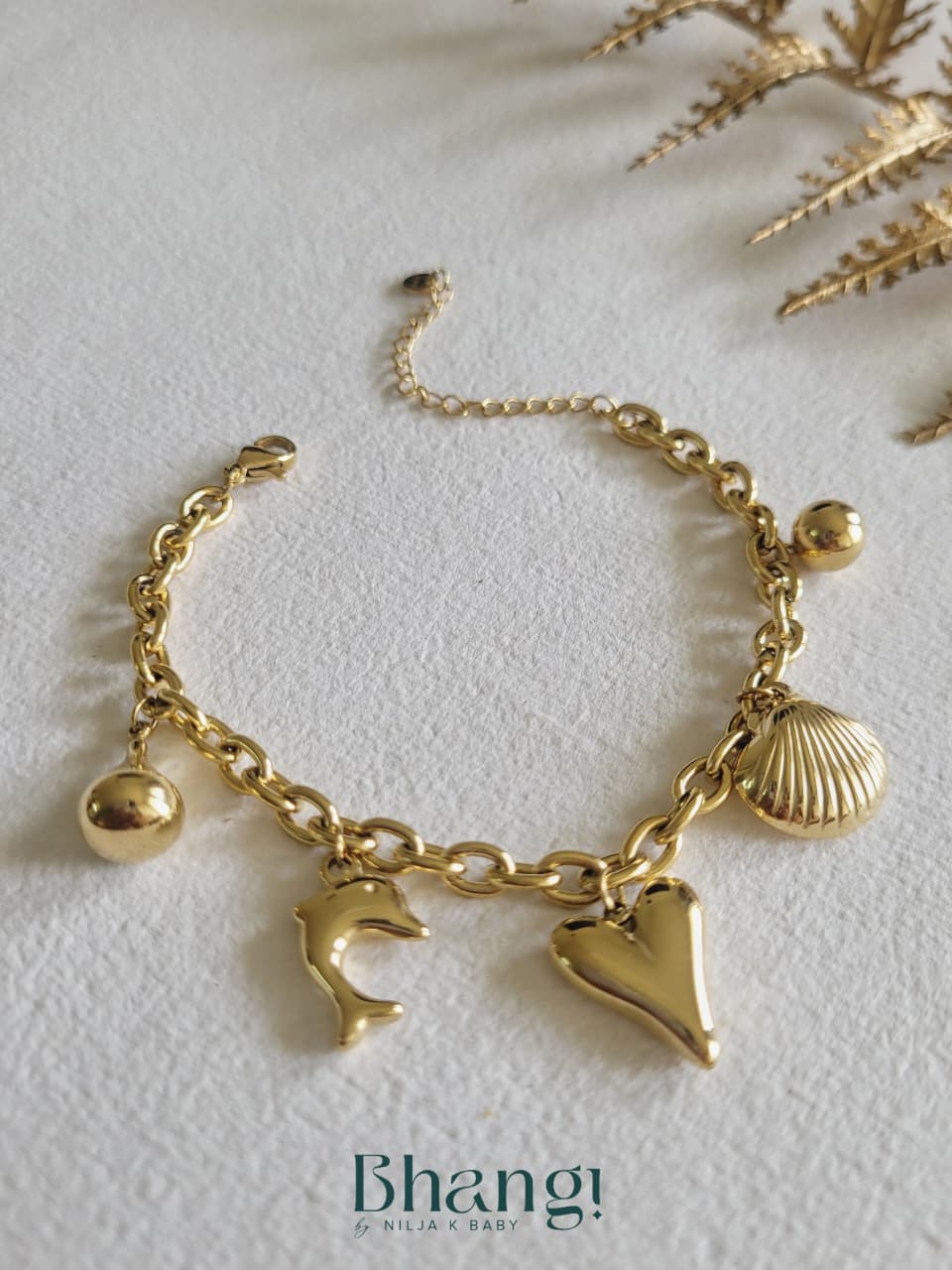 Ocean Charm Gold Bracelet