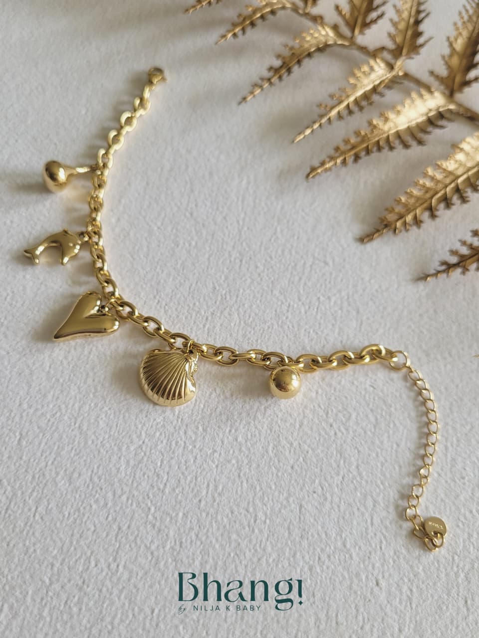Ocean Charm Gold Bracelet