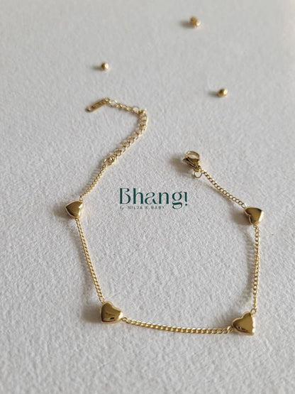 Golden Mini Hearts Bracelet