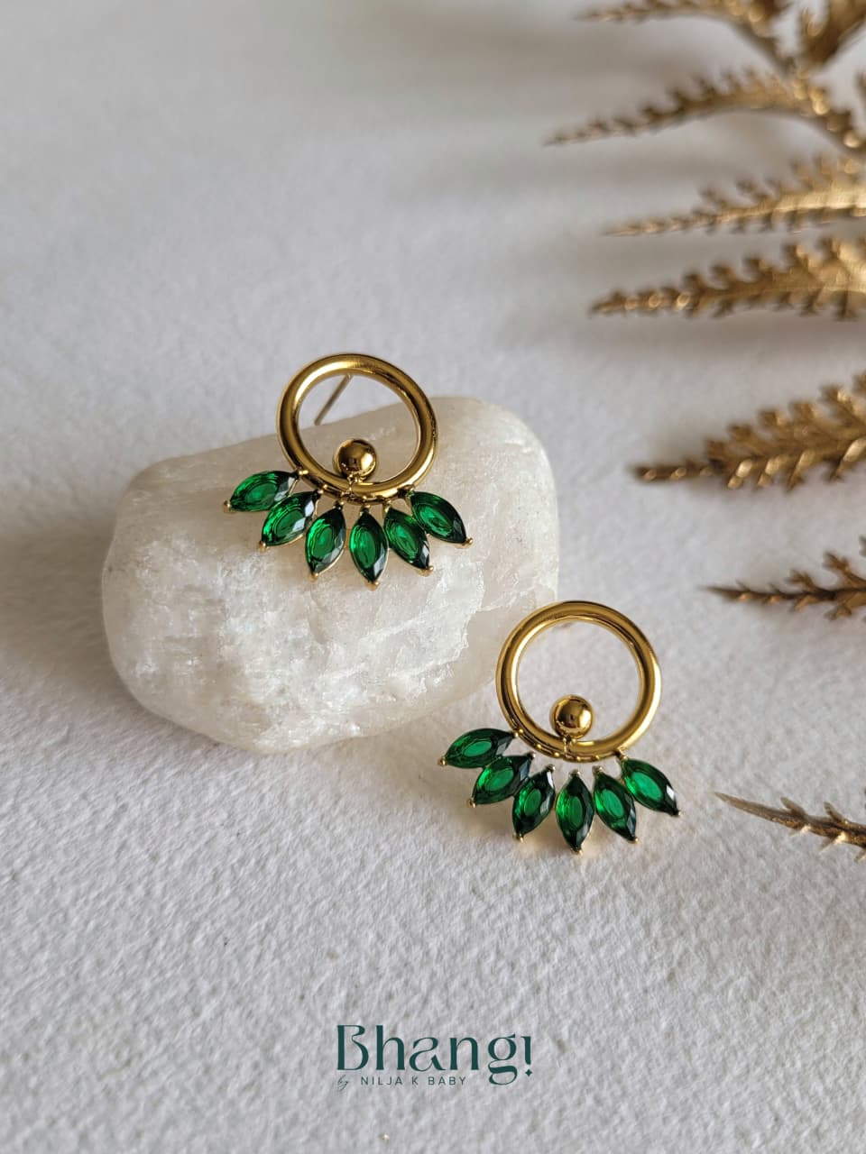 Emerald Aurora Hoops