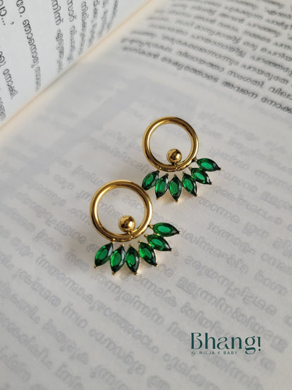 Emerald Aurora Hoops