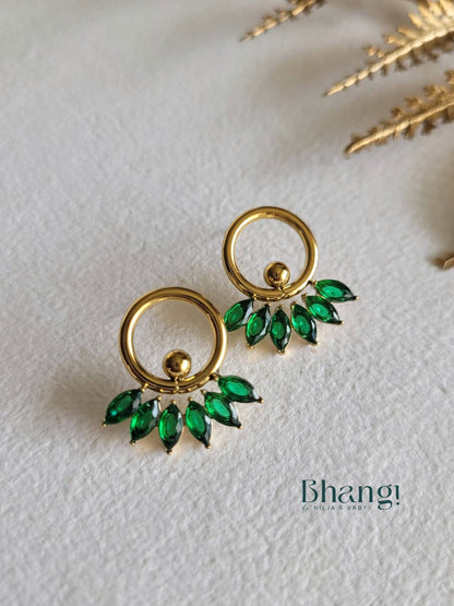 Emerald Aurora Hoops