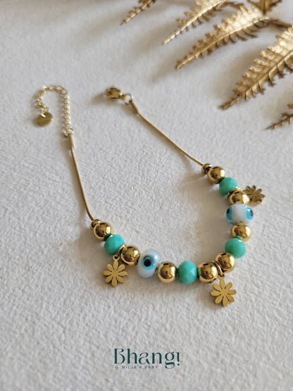 Azure Bloom Charm Bracelet