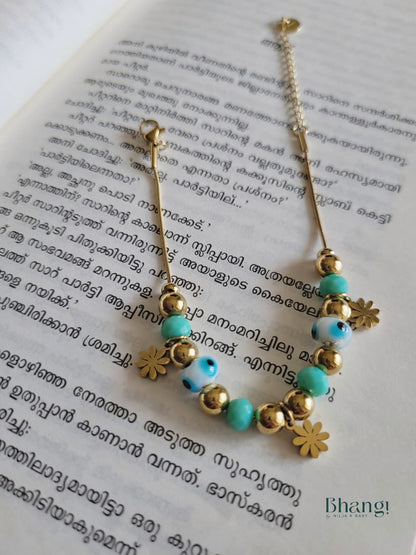 Azure Bloom Charm Bracelet