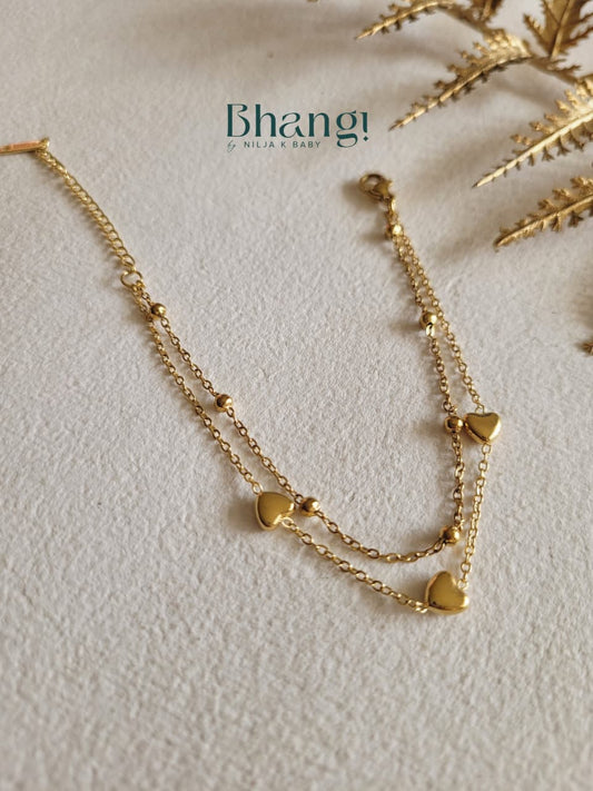 Golden Heartlayer Bracelet