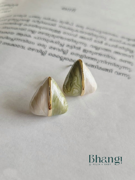 Sage Pearl Stud Earrings