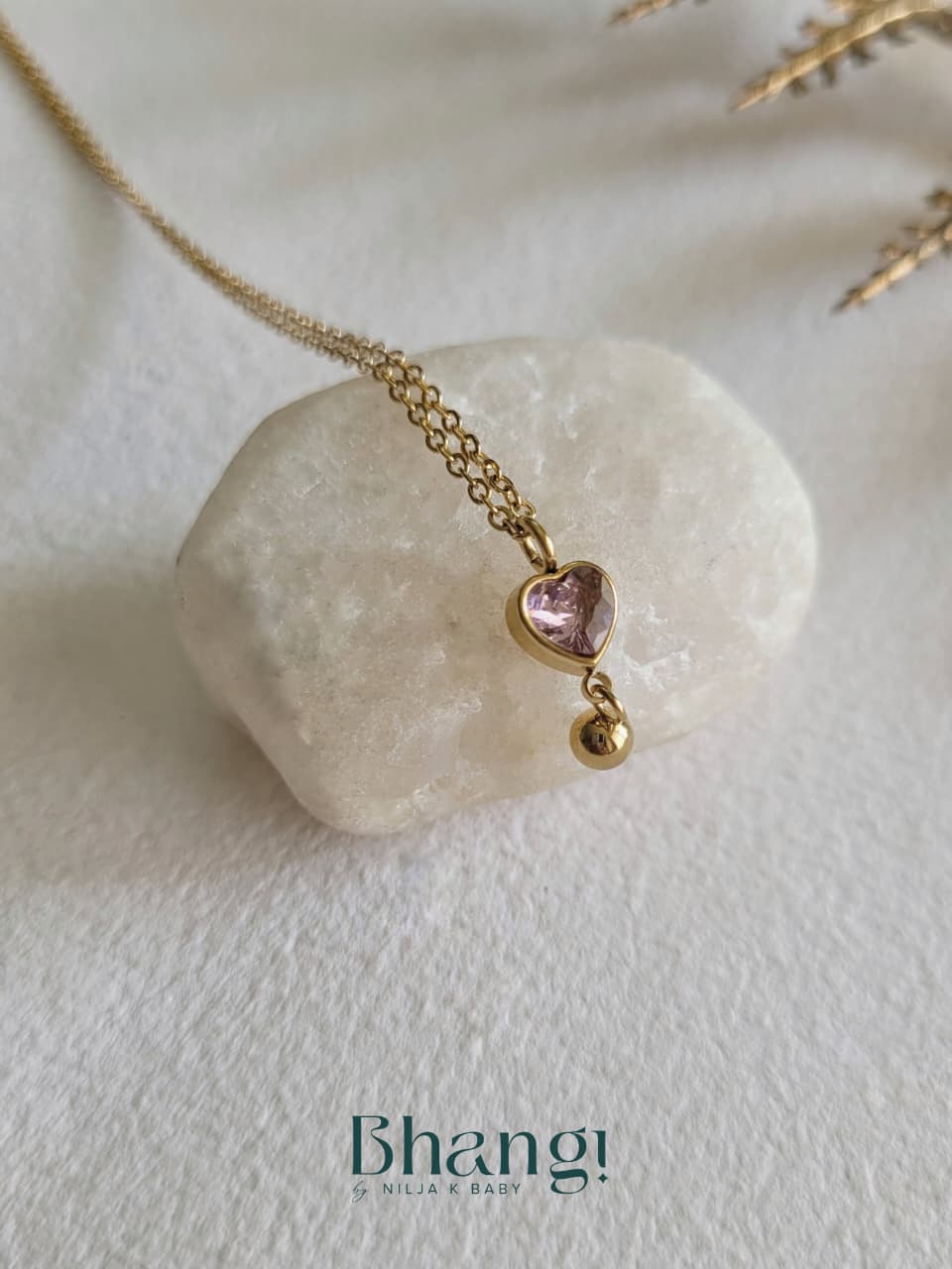 Blush Heart Drop Necklace