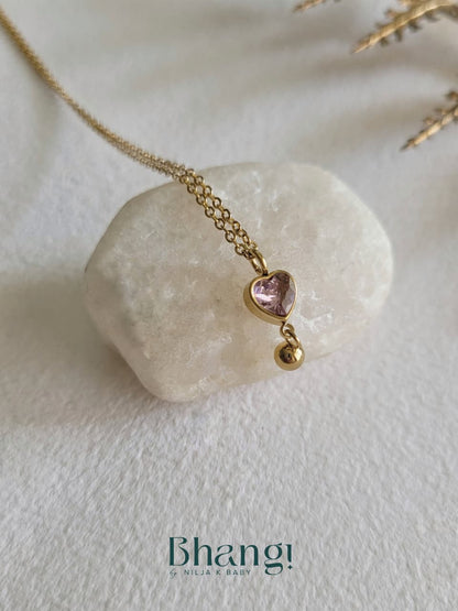 Blush Heart Drop Necklace