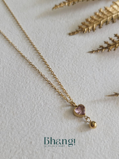 Blush Heart Drop Necklace