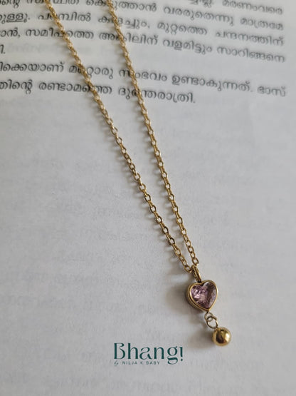 Blush Heart Drop Necklace