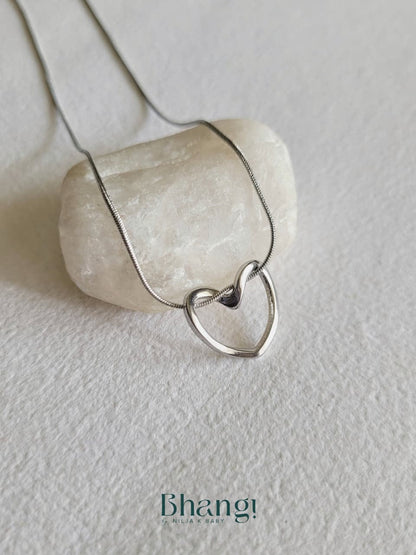 Silver Embrace Heart Necklace