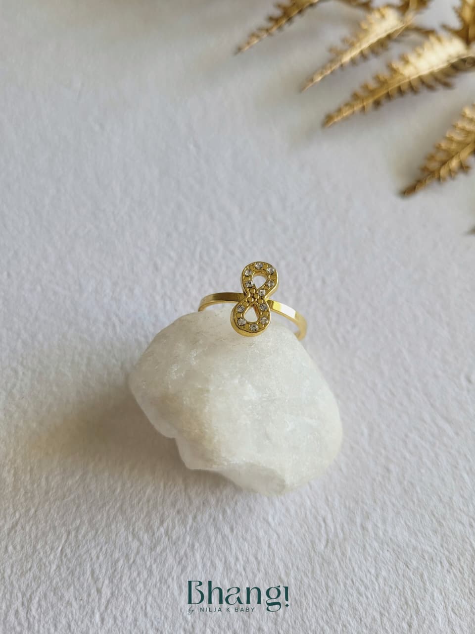 Golden Knot Spark Ring