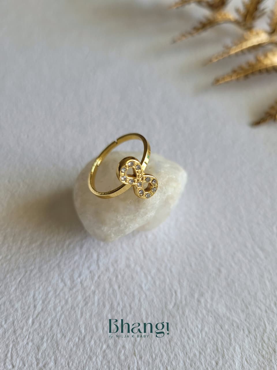 Golden Knot Spark Ring