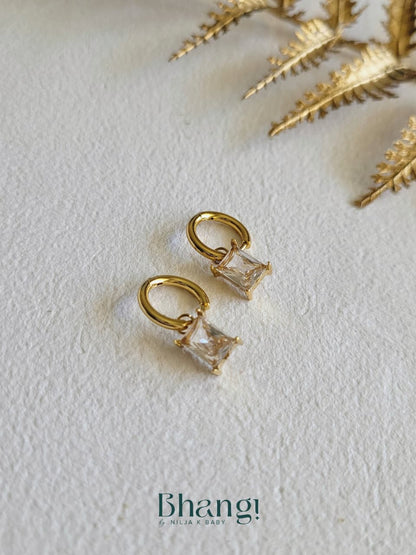 Éclat Square Drop Hoops