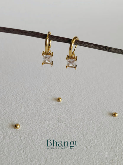 Éclat Square Drop Hoops