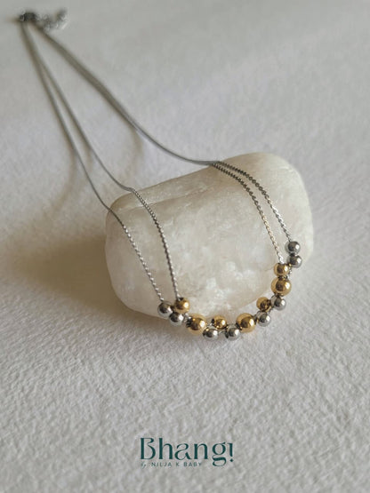 Dual Tone Orbit Necklace