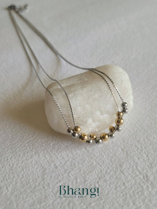 Dual Tone Orbit Necklace