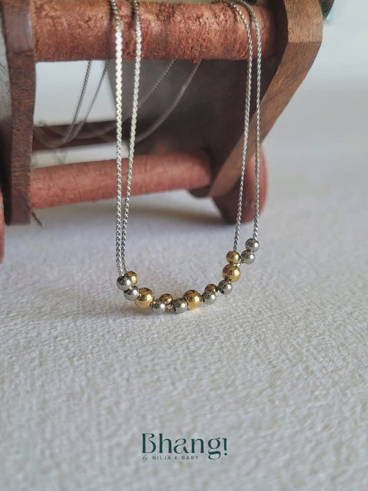 Dual Tone Orbit Necklace