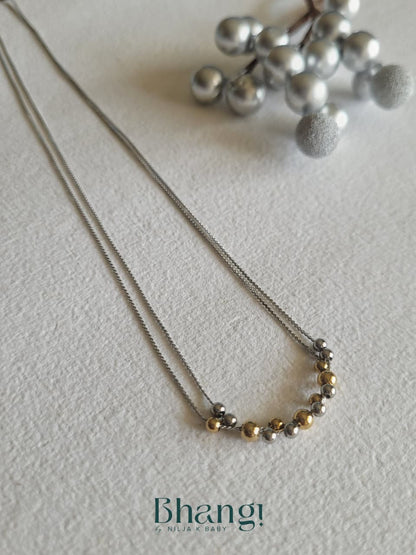 Dual Tone Orbit Necklace