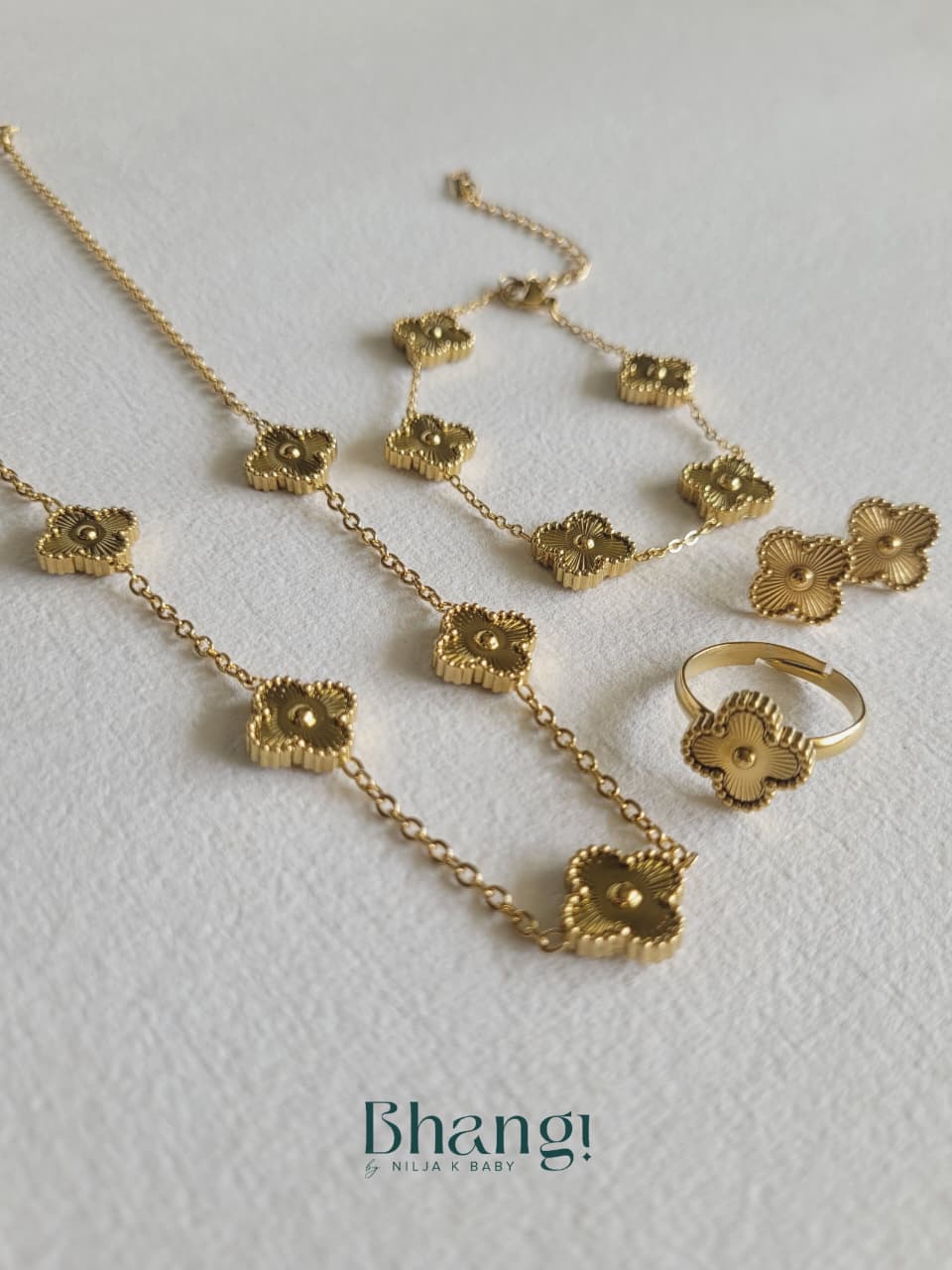 Bloom Chain Clover Charm Combo Set