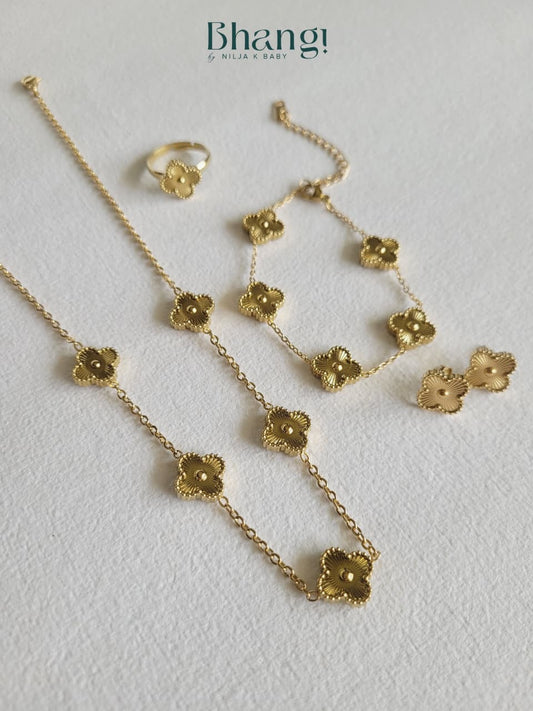 Bloom Chain Clover Charm Combo Set