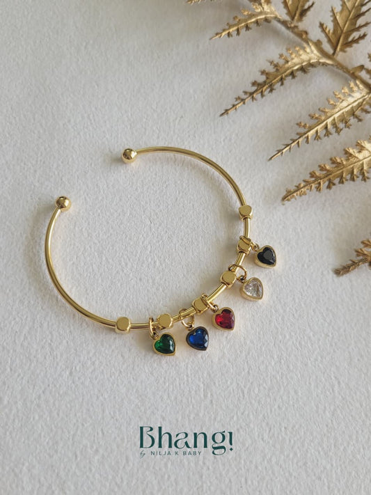 Heartline Charm Bangle