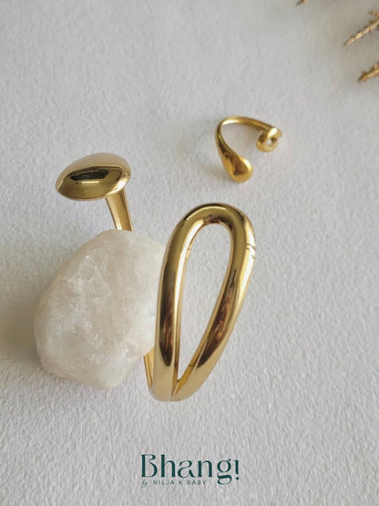 Fluid Gold Cuff & Ring Set