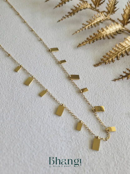 Golden Tile Drop Necklace
