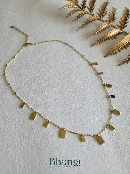 Golden Tile Drop Necklace