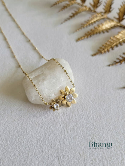 Golden Bloom Crystal Necklace