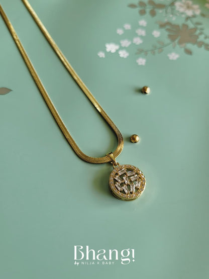 Celestial Disc Crystal Necklace