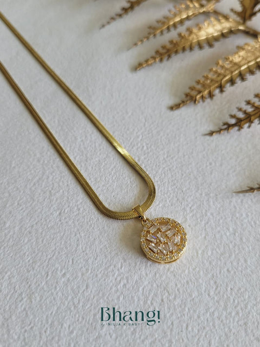 Celestial Disc Crystal Necklace