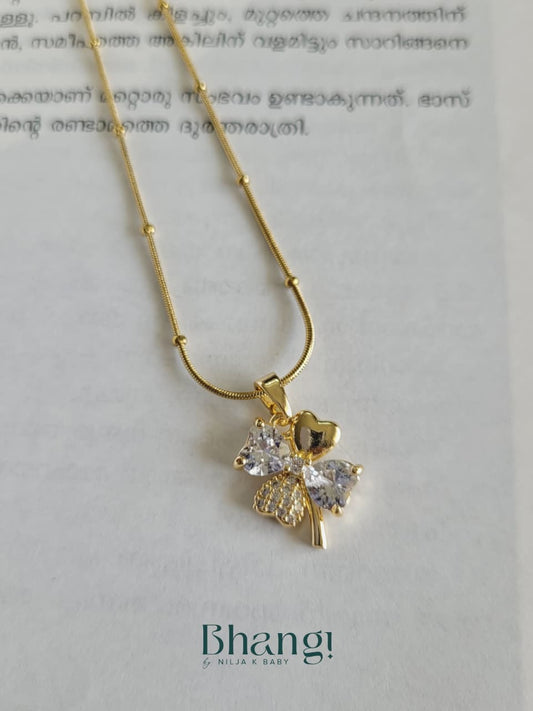 Golden Flutter Charm Necklace